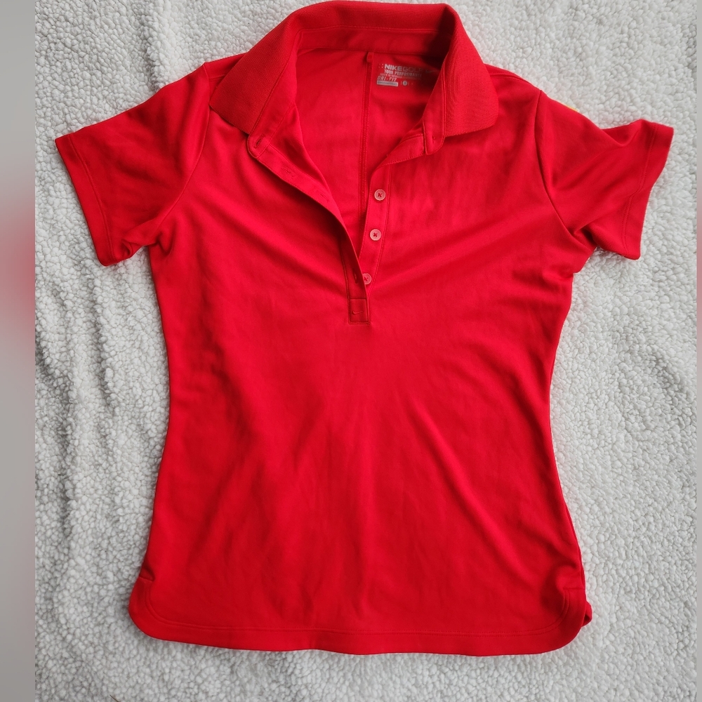 Nike red womems polo Golf tour performance size small